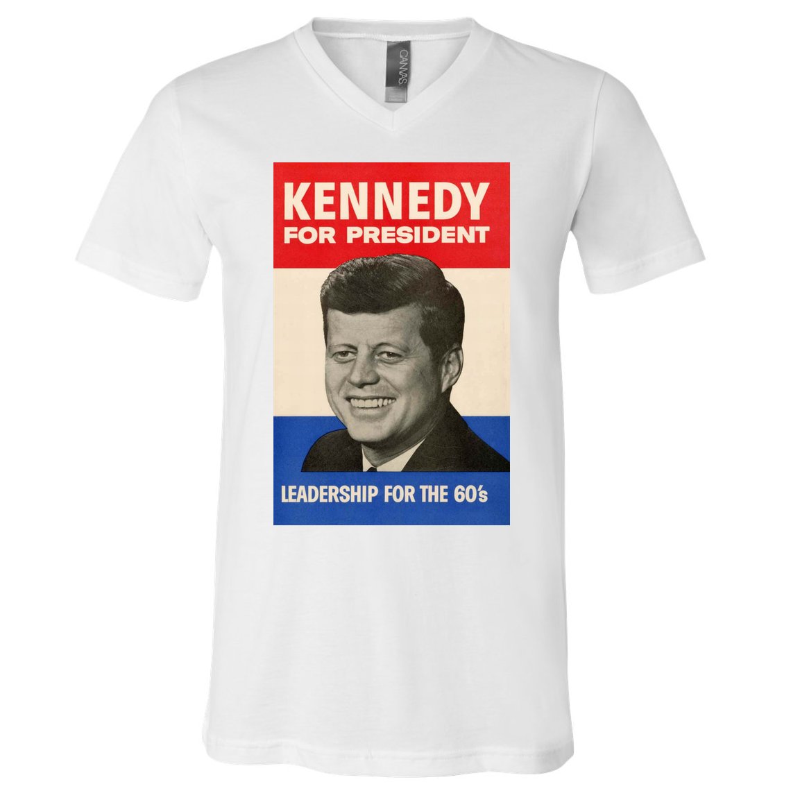 John F. Kennedy 1960 Campaign Poster V-Neck T-Shirt