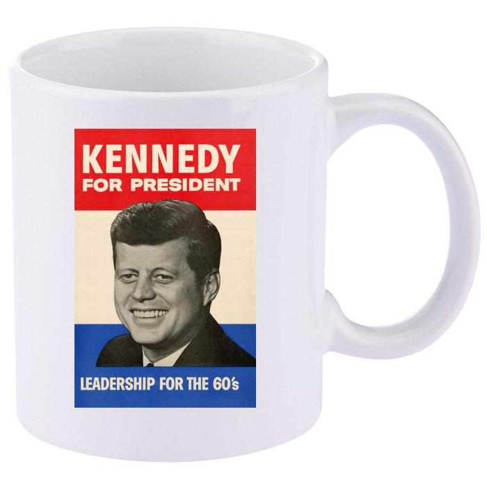 John F. Kennedy 1960 Campaign Poster 11oz C Handle Ceramic Mug