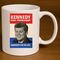 John F. Kennedy 1960 Campaign Poster 11oz C Handle Ceramic Mug
