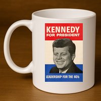 John F. Kennedy 1960 Campaign Poster 11oz C Handle Ceramic Mug