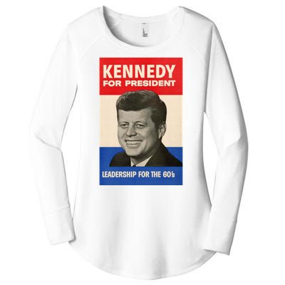 John F. Kennedy 1960 Campaign Poster Women's Perfect Tri Tunic Long Sleeve Shirt