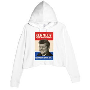 John F. Kennedy 1960 Campaign Poster Crop Fleece Hoodie