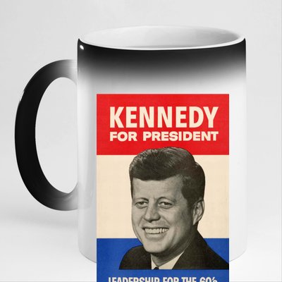 John F. Kennedy 1960 Campaign Vintage Poster 11oz Black Color Changing Mug