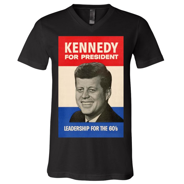 John F. Kennedy 1960 Campaign Vintage Poster V-Neck T-Shirt