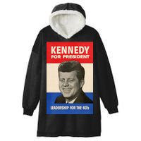 John F. Kennedy 1960 Campaign Vintage Poster Hooded Wearable Blanket