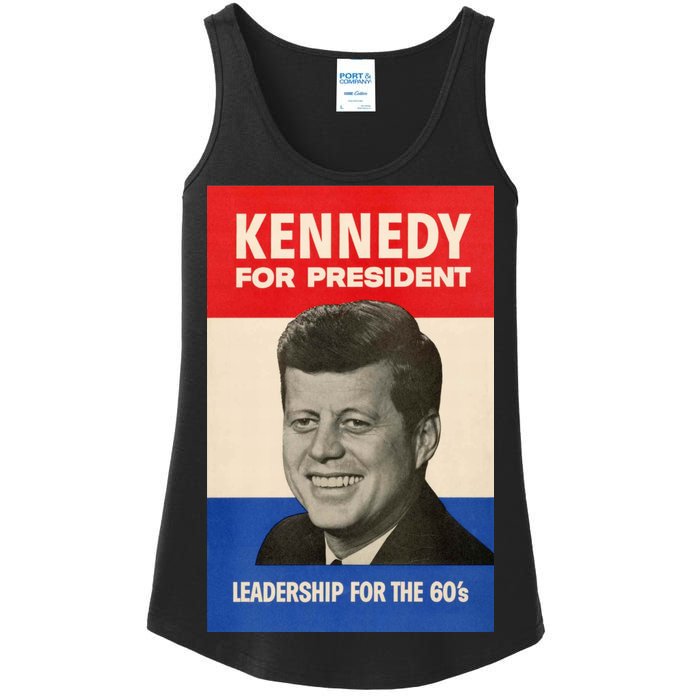 John F. Kennedy 1960 Campaign Vintage Poster Ladies Essential Tank