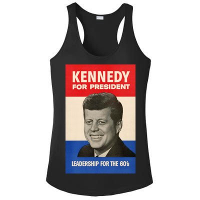 John F. Kennedy 1960 Campaign Vintage Poster Ladies PosiCharge Competitor Racerback Tank