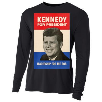 John F. Kennedy 1960 Campaign Vintage Poster Cooling Performance Long Sleeve Crew