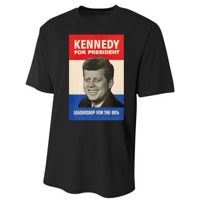 John F. Kennedy 1960 Campaign Vintage Poster Performance Sprint T-Shirt