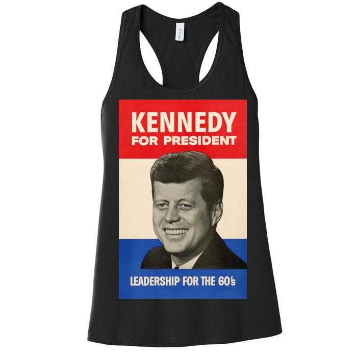 John F. Kennedy 1960 Campaign Vintage Poster Women's Racerback Tank