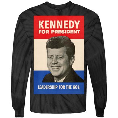 John F. Kennedy 1960 Campaign Vintage Poster Tie-Dye Long Sleeve Shirt