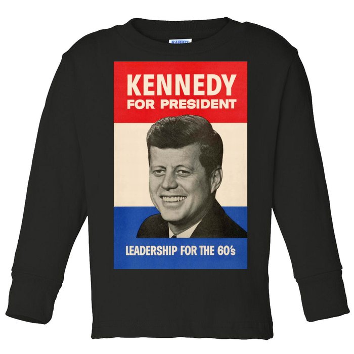 John F. Kennedy 1960 Campaign Vintage Poster Toddler Long Sleeve Shirt