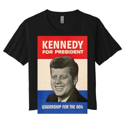 John F. Kennedy 1960 Campaign Vintage Poster Women's Crop Top Tee