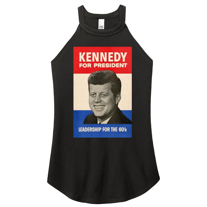 John F. Kennedy 1960 Campaign Vintage Poster Women's Perfect Tri Rocker Tank