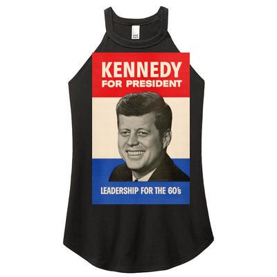 John F. Kennedy 1960 Campaign Vintage Poster Women’s Perfect Tri Rocker Tank