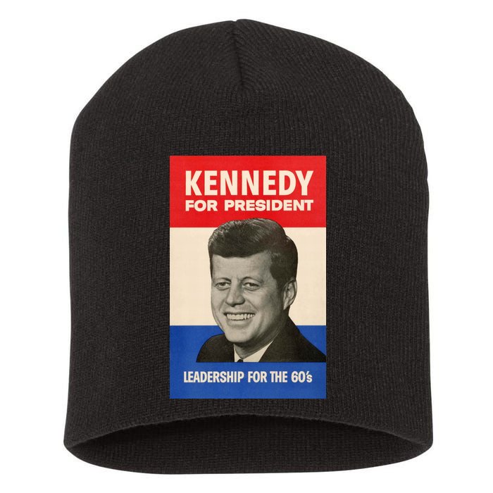 John F. Kennedy 1960 Campaign Vintage Poster Short Acrylic Beanie