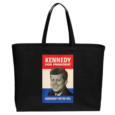 John F. Kennedy 1960 Campaign Vintage Poster Cotton Canvas Jumbo Tote