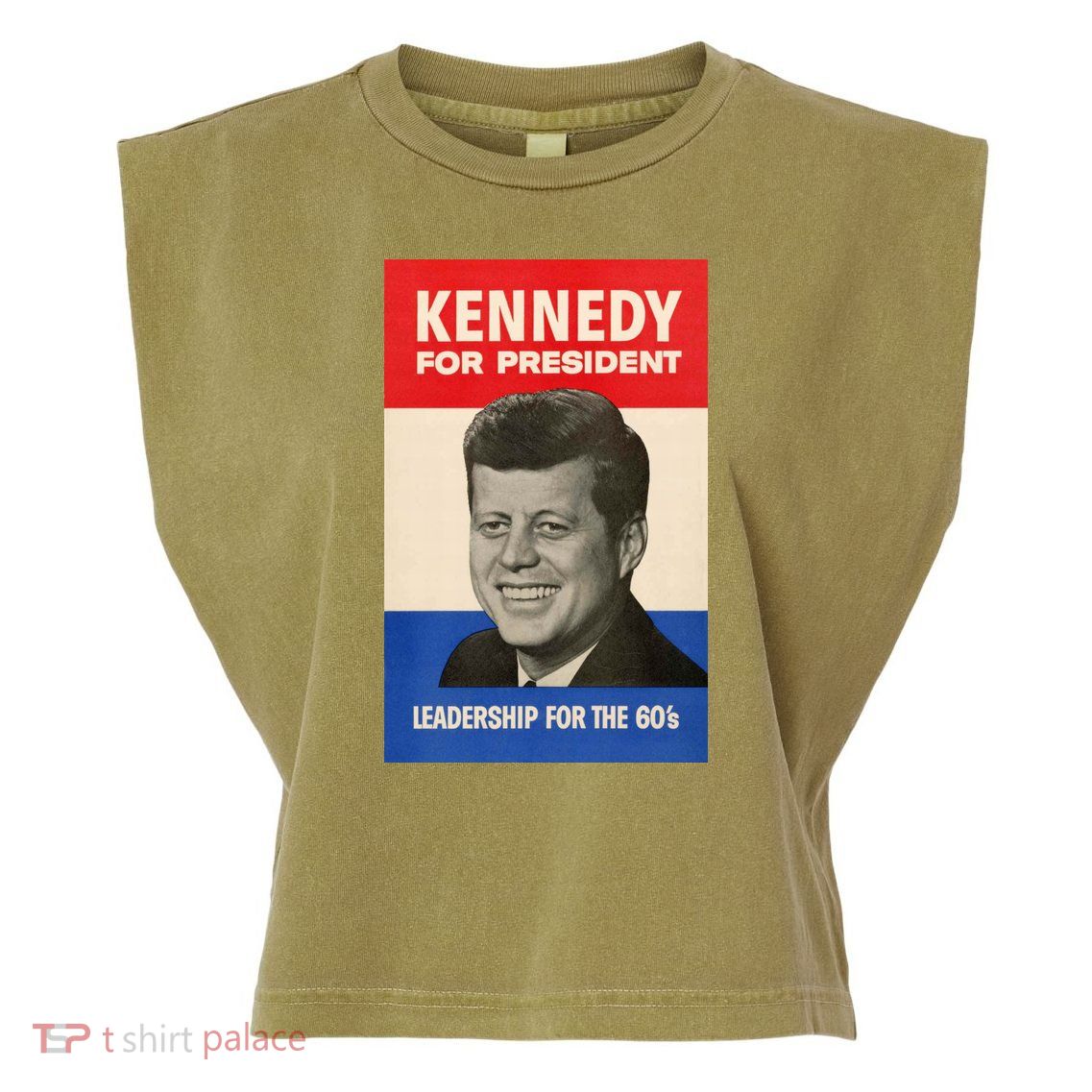 John F. Kennedy 1960 Campaign Vintage Poster Garment-Dyed Women's Muscle Tee