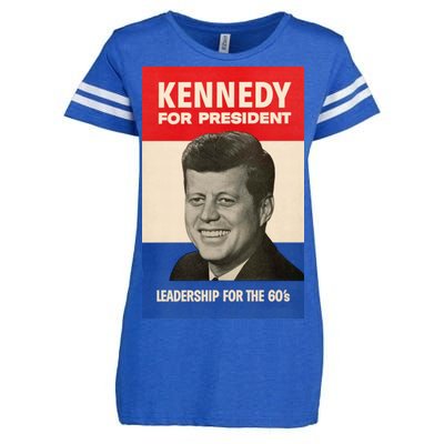 John F. Kennedy 1960 Campaign Vintage Poster Enza Ladies Jersey Football T-Shirt