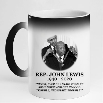 John Lewis Medal Of Freedom RIP 1940-2020 11oz Black Color Changing Mug