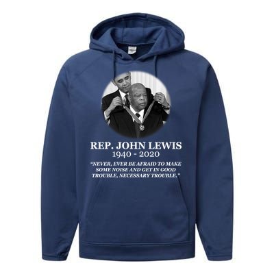 John Lewis Medal Of Freedom RIP 1940-2020 Performance Fleece Hoodie