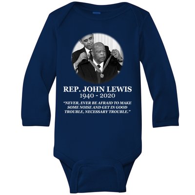 John Lewis Medal Of Freedom RIP 1940-2020 Baby Long Sleeve Bodysuit