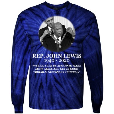 John Lewis Medal Of Freedom RIP 1940-2020 Tie-Dye Long Sleeve Shirt