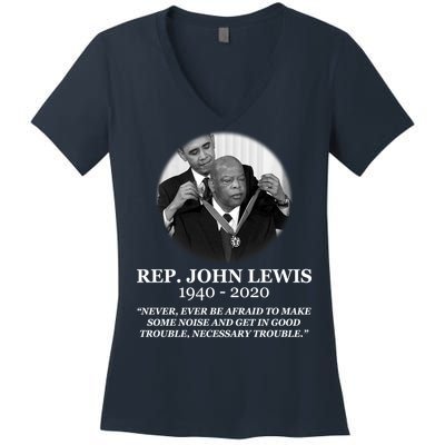 John Lewis Medal Of Freedom RIP 1940-2020 Women's V-Neck T-Shirt