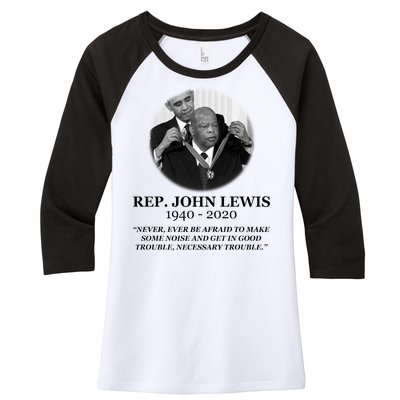 John Lewis Medal Of Freedom RIP 1940-2020 Women's Tri-Blend 3/4-Sleeve Raglan Shirt