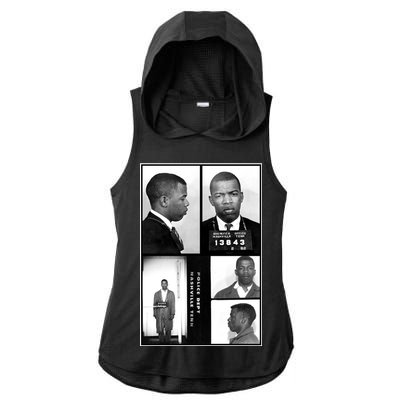 John Lewis Mug Shots Civil Rights Leader Ladies PosiCharge Tri-Blend Wicking Draft Hoodie Tank