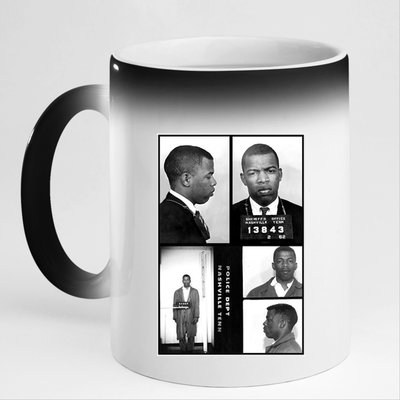 John Lewis Mug Shots Civil Rights Leader 11oz Black Color Changing Mug