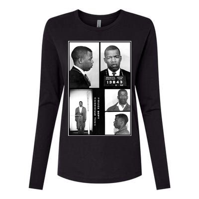 John Lewis Mug Shots Civil Rights Leader Womens Cotton Relaxed Long Sleeve T-Shirt