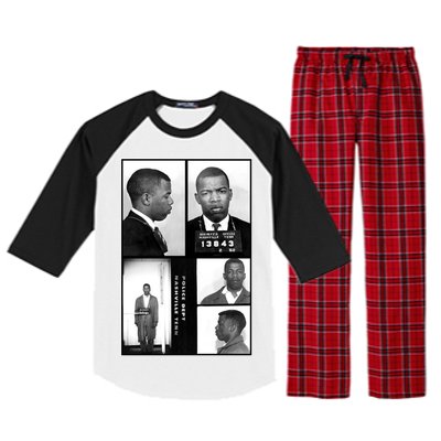 John Lewis Mug Shots Civil Rights Leader Raglan Sleeve Pajama Set