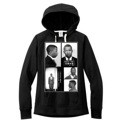 John Lewis Mug Shots Civil Rights Leader Women's Fleece Hoodie