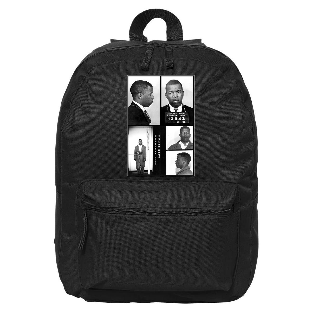 John Lewis Mug Shots Civil Rights Leader 16 in Basic Backpack