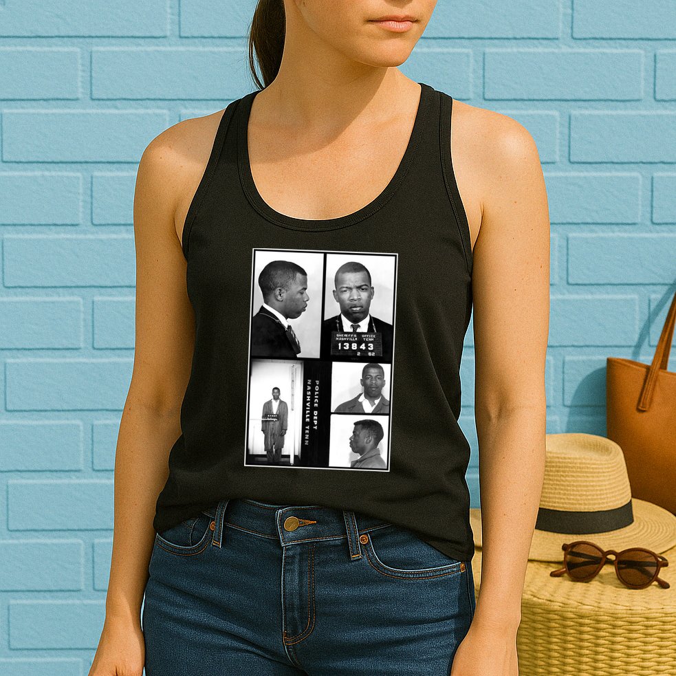 John Lewis Mug Shots Civil Rights Leader Womens Tank Top
