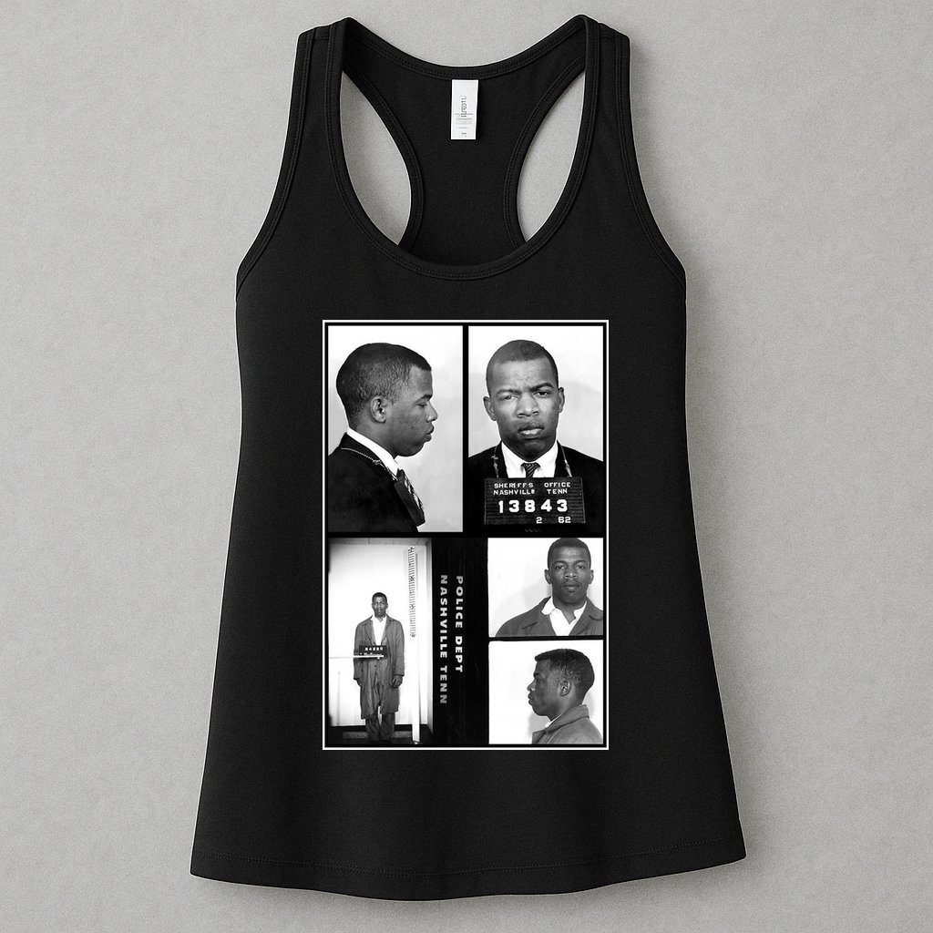 John Lewis Mug Shots Civil Rights Leader Womens Tank Top