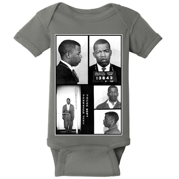 John Lewis Mug Shots Civil Rights Leader Baby Bodysuit