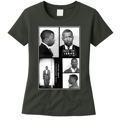 John Lewis Mug Shots Civil Rights Leader Womens T-Shirt