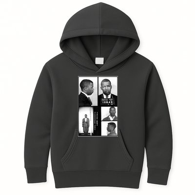 John Lewis Mug Shots Civil Rights Leader Kids Hoodie