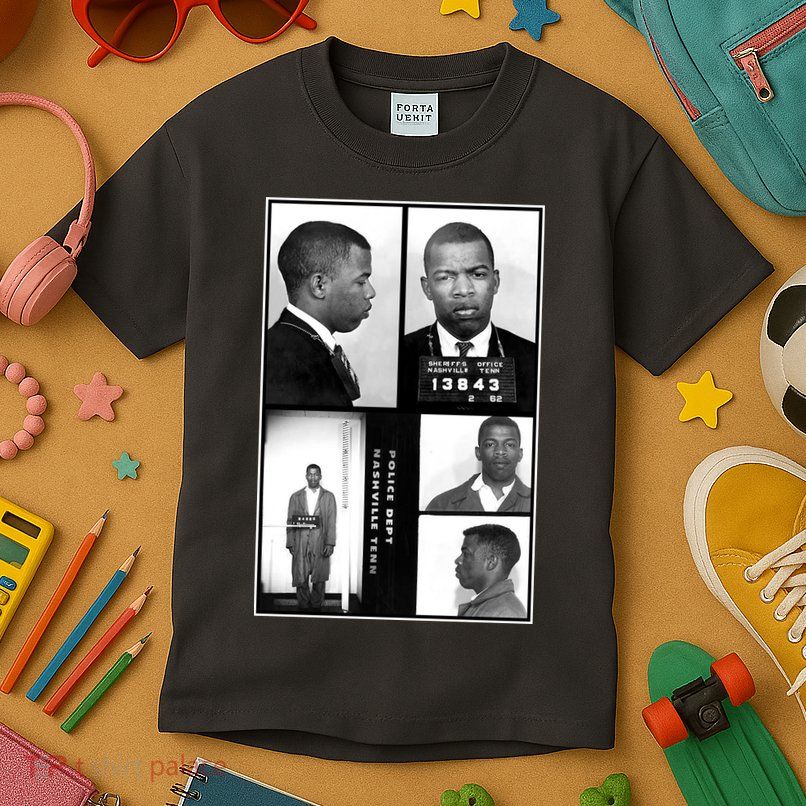 John Lewis Mug Shots Civil Rights Leader Kids T-Shirt