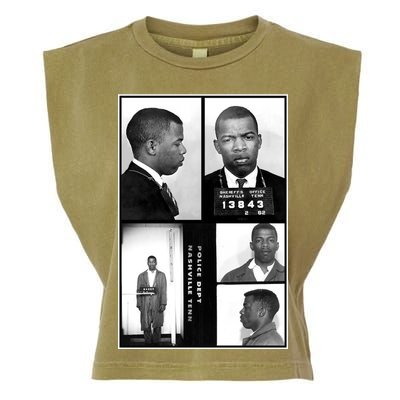 John Lewis Mug Shots Civil Rights Leader Garment-Dyed Women's Muscle Tee