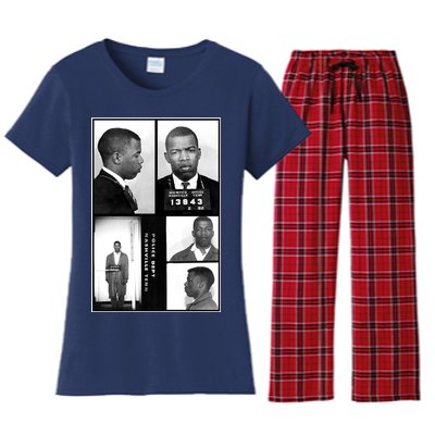 John Lewis Mug Shots Civil Rights Leader Women's Flannel Pajama Set