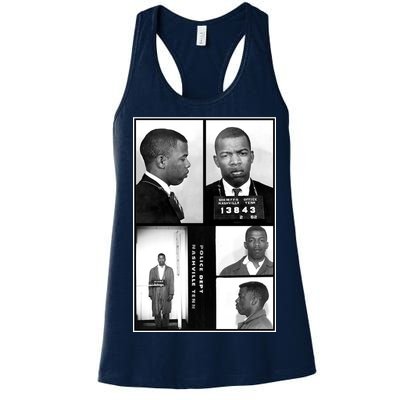 John Lewis Mug Shots Civil Rights Leader Women's Racerback Tank