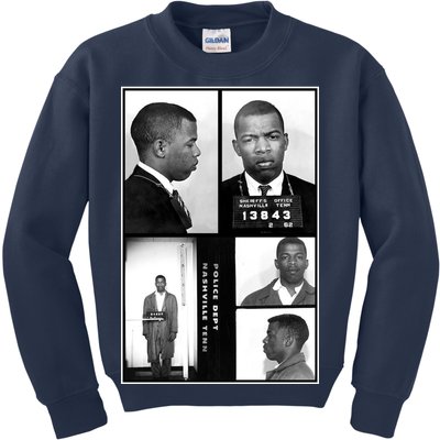 John Lewis Mug Shots Civil Rights Leader Kids Sweatshirt