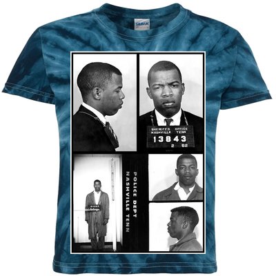 John Lewis Mug Shots Civil Rights Leader Kids Tie-Dye T-Shirt