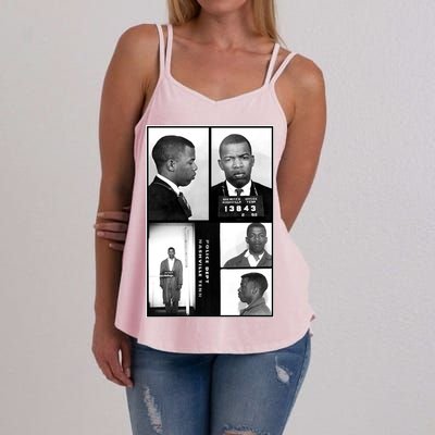 John Lewis Mug Shots Civil Rights Leader Women's Strappy Tank