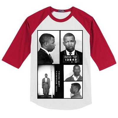 John Lewis Mug Shots Civil Rights Leader Kids Colorblock Raglan Jersey