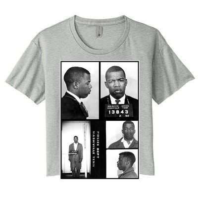 John Lewis Mug Shots Civil Rights Leader Women's Crop Top Tee