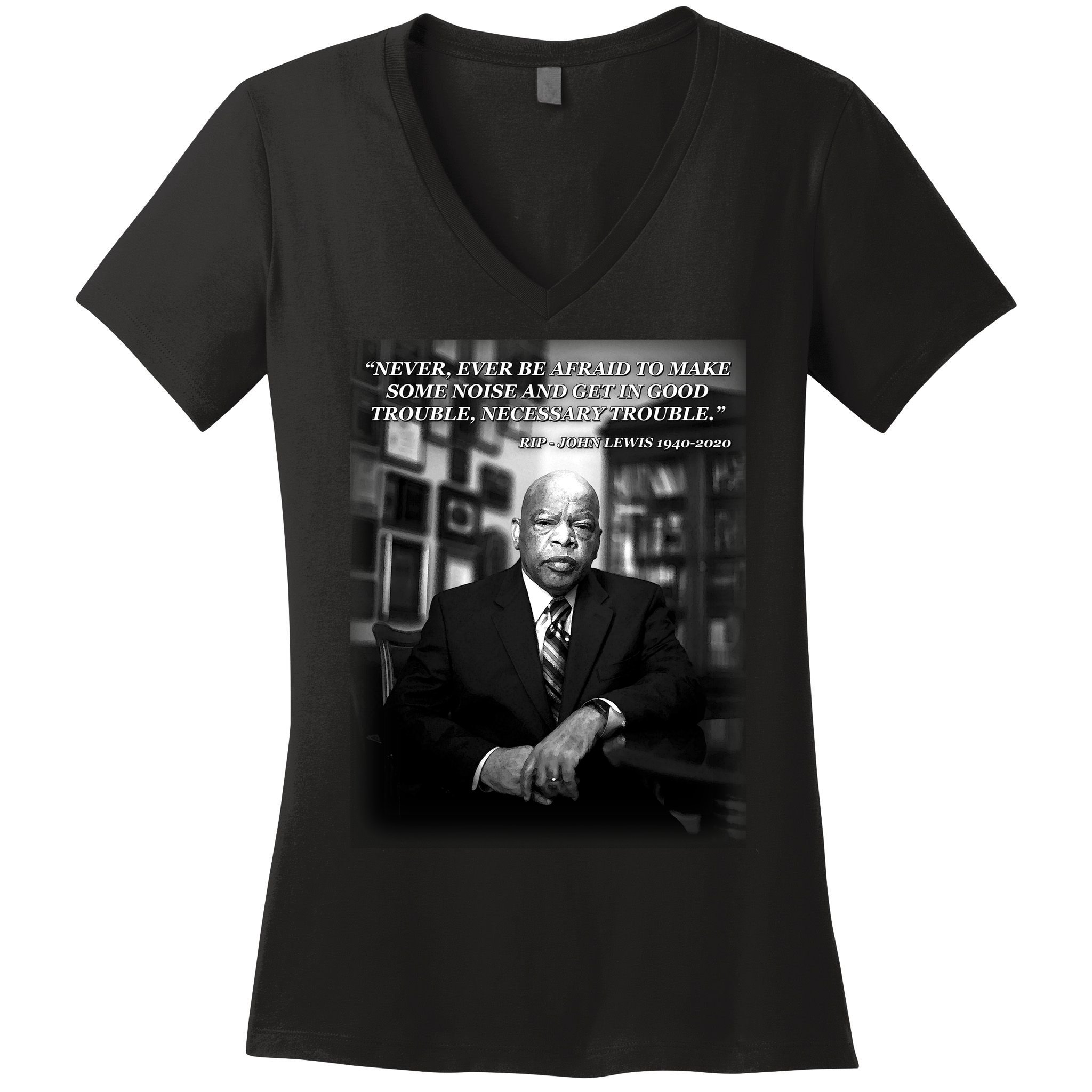 John Lewis Portrait Quote 1940-2020 Tribute Women's V-Neck T-Shirt